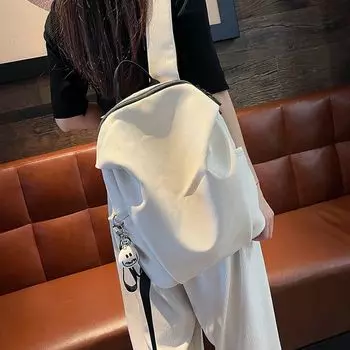 Air Sense Lightweight Backpack Women 2025 New Commuter Travel Schoolbag Casual All-matching Backpack Mountaineering Computer Bag Beige White
