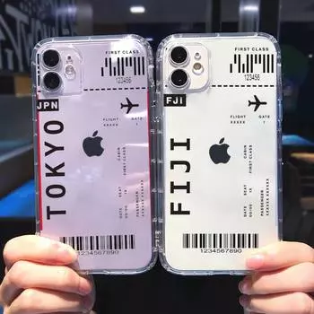 AIR Tickets Travel Label Country Чехол для телефона для iPhone 13 12 11 8 7 plus mini x xs xr pro max прозрачный мягкий iphone 12mini