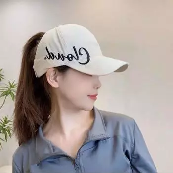 Air Top Sun Hat Women s 2025 New Arrival Summer Sun Hat Casual All-Matching Baseball Cap Face-Looking Small Peaked Cap Clod-half empty top beige (no holes) All yards