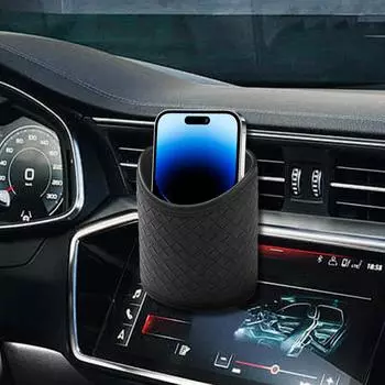 Карманный органайзер для вентиляционного отверстия, автомобильный держатель для мобильного телефона, удобный чехол для ключей, прочный органайзер для автомобильных аксессуаров чёрный