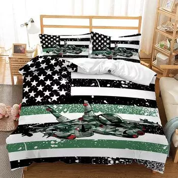Aircraft Digital Printing Quilt Set Three-Piece Set Four-Piece Set 135 * 200 (two-piece set)