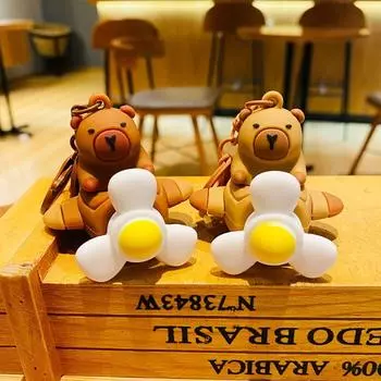 Aircraft Propeller Capybara Keychain Happy Spin Aircraft Propeller Key Chain Unisex светло-коричневого