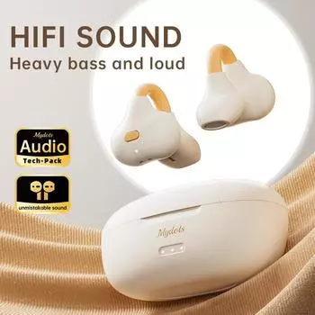 AirFree Ear Clip Earphones Bluetooth 5.3 Беспроводные наушники Smart AI Шумоподавление Спортивные наушники IPX7 белый