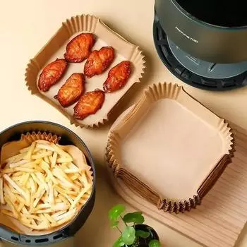 Airfryer Papers Greaseproof Paper Tray Air Fryer Paper Square Baking Oil Baking Utensils Bakeware Kitchen Dining Bar Home Garden
