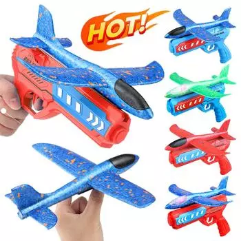 Игрушки для запуска самолетов, уличные летающие игрушки, нескользящие детские катапульты, с/без света, подарки на день рождения для мальчиков и девочек