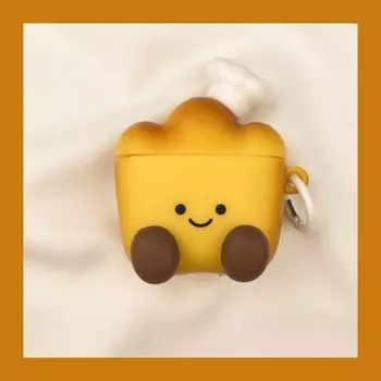 Airpod3 for Apple Pro Earphone Case Second Generation Wireless Bluetooth Third Generation Aipods2 Generation Airpodpro Fourth Generation 5 Silicone AirPods 4 [Fun Cartoon Chef Bread] Send Hook