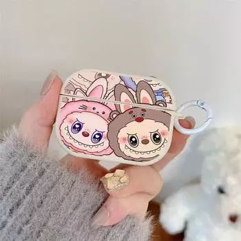 Airpods4 Protective Case Active Noise Reduction Apple 3 Generation Bluetooth Headset Case Pro 2 Generation 2 Earphone Sleeves Korean Series Cute Fun Apple Airpods Pro [labubu labubu] Send White Ring