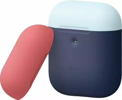 AirPods с чехлом для беспроводной зарядки Совместимый чехол Ударопрочный силиконовый простой чехол Двухцветный чехол Чехол Поглощение ударов Устойчивый к царапинам Защитный