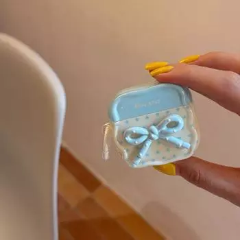 Airpodspro2 Protective Case Pro2 Earphone Case Second and Third Generation Noise Reduction Version Third Generation Fourth Generation Korean Cute Fun Apple AirPods 4 [Blue Star Bows] Send Circle