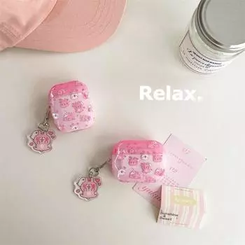 Airpodspro Protective Case 3 Generation Apple Bluetooth Earphone Cover Airpods2 Earphone Case Generation One Or Two 4 Generation Headset Soft and Cute Apple Airpods Pro Kana Hera + pendant