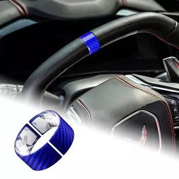 AIRSPEED Accessory Real Hard Carbon Fiber Car Steering Wheel Ring Sticker Frame for Corvette