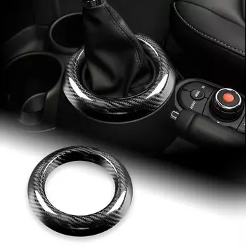 AIRSPEED Mini F54 F55 F56 F57 F60 Эксклюзивные аксессуары из настоящего твердого углеродного волокна, накладка на рычаг переключения передач автомобиля, декоративная наклейка, стильный индивидуальный интерьер чёрный
