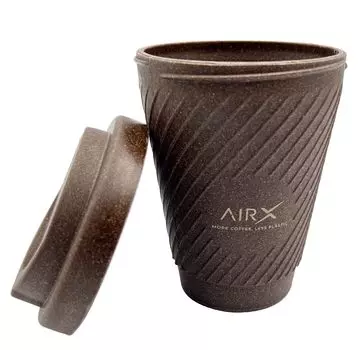 AirX COFFEE ToGo CUP Стакан из биопластика, изготовленный из кофейной гущи Логотип AirX