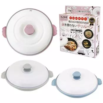 AiS to you Микроволновая печь Кухонная утварь Сковорода-гриль Chef Cat Pot Shimaenaga Микроволновая сковорода с крышкой Рецепт в комплекте Микроволновая печь Приготовление рыбы на гриле Гриль