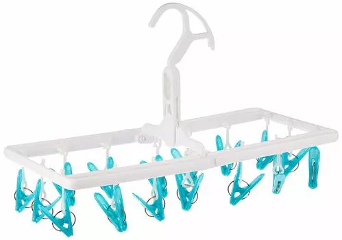 Aisen Industrial Mini Square Hanger for Indoor with 16 Clothes 40 x x cm Drying, Clips, Blue, 19.5 19.5