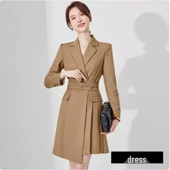 Aishangchen 2024 Осень Красное Платье Анкара Приталенное Деловое Платье для Женщин L