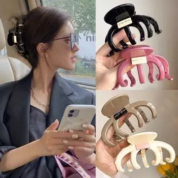 AISHG винтажные акриловые заколки для волос женские цветные блестящие зажимы для пудры модные заколки для волос на затылке и спине аксессуары для волос для девочек коричневый