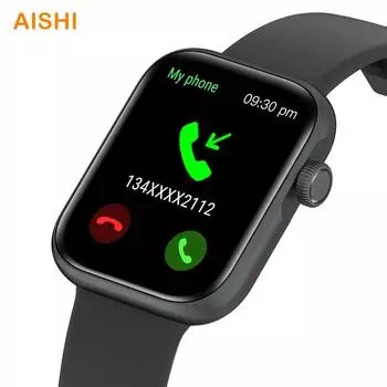 Aishi 1,69 Смарт-часы с Bluetooth-звонками для мужчин и женщин, Смарт-часы, Температура тела, Настраиваемый циферблат, Ремешок, Android, iOS, Фитнес-трекер