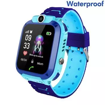 Aishi Q12 Kids Smart Watch IP67 Водонепроницаемый Sos Камера Телефон 2G Sim Карта Голосовой Вызов Lbs Местоположение Детские Часы Smartwatches Подарок