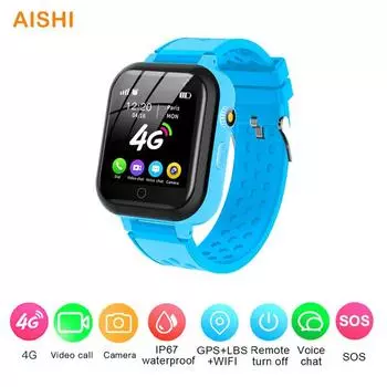 Aishi T16 4g полностью сетевые водонепроницаемые детские умные часы с GPS-трекером видеозвонок Wi-Fi Bluetooth голосовой чат детские умные часы Asian Version