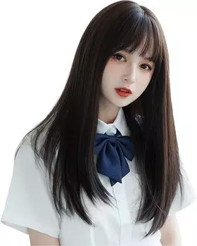 AISIHAIR Длинный полный маленький парик Лолита, черный, прямой, парик, женский парик, переодевание, повседневный, лицо, натуральный, популярный, милый, косплей, женщины,