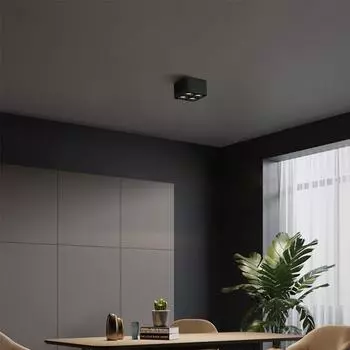 Aisilan High-end Потолочные светильники Ультратонкий направленный свет Антибликовый современный точечный светильник Накладной светильник Освещение для спальни, гостиной 36W&Warm White чёрный