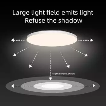 Aisilan LED Smart Ceiling lamp Ultra-thin Light Control by Remote Dimmable 24W 36W Flood Lighting for Living room Bedroom 24W&Smart dimmable белый