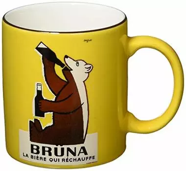 Aito 240001 Raymond Savignac Mug, Yellow, 11.8 fl oz (320 ml), Large, Stylish, Art, Present, Made in Japan