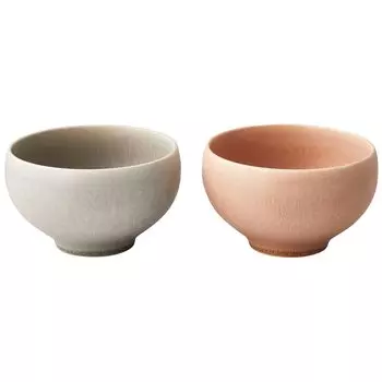Aito aito Seisakusho Salad Bowl Bowl Plate Pair Set 13cm Gray Pink Microwave Dishwasher Safe Mino Ware Bowl Made in Japan 113508 Cullet Approx.