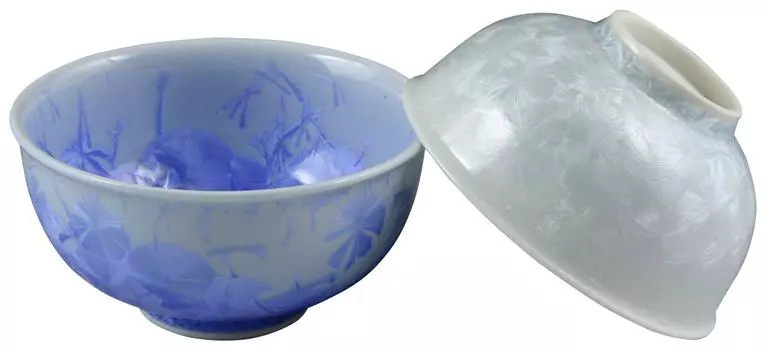 aito Ceramic Bean Kiln Set Rice Bowl Flower Crystal kta535 Kyo-yaki Kiyomizu-yaki (Blue/White) синий