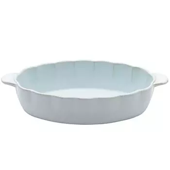 Aito Seisakusho 288187 Flower Hana Gratin Dish, Cocotte, Approx. 7.9 x 3.9 inches (20 x 10 cm), Mizuhada, Setoyaki, Dishwasher and Microwave Safe, Mad
