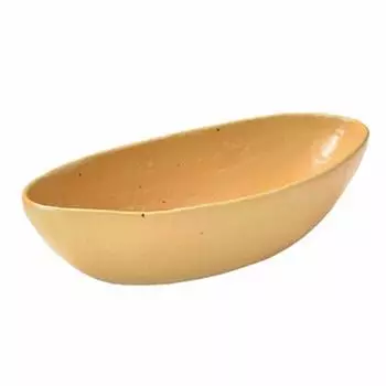 aito Seisakusho Curry Plate Pasta Plate Boat Shape Oval 520ml Mustard Setoyaki Dishwasher Microwave Safe Made in Japan 288111 Kei Kei
