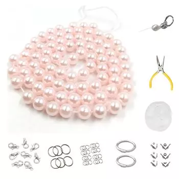 AIVIBRANT набор инструментов для круглых бусин-дыроколов, розовый, разноцветный жемчуг, 6 мм, 10-14 мм, круглые бусины для нанизывания, товары для рукоделия, ювелирные изделия ручной работы, ожерелье, браслет