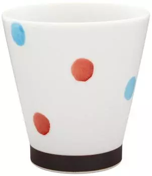 aiwa Hasami Ware Бесплатная чашка с двумя цветными точками, красная 505392