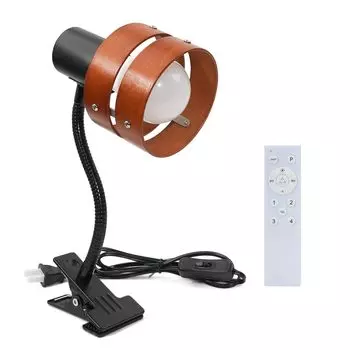 Aiwode Clip Brown Wooden Dimmable Lamp E26 360-градусный пульт дистанционного управления Color Eye Энергосберегающий настольный светильник для роста растений в ресторане класса люкс 1 шт. чёрный