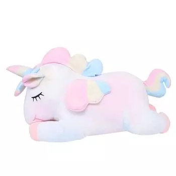 AIXINI плюшевая подушка-единорог 45 см, милая подушка для объятий, мягкая игрушка, милая кукла, успокаивающее животное, мягкая кукла, подарок для детей, подушка, (красочный)