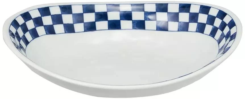 Aiya Curry Plate Checkered Pattern 23.5cm 11748