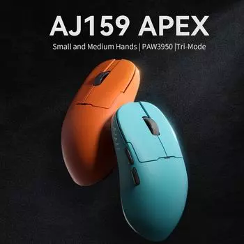 AJAZZ AJ159 APEX игровая мышь беспроводной Bluetooth 2.4G приемник PAW3395 датчик для игрового офиса синий