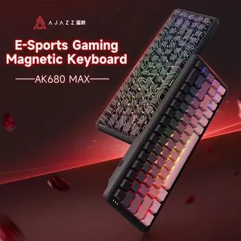 AJAZZ AK680 MAX игровая клавиатура беспроводная Bluetooth полноклавишная горячая замена игровая офисная чёрный