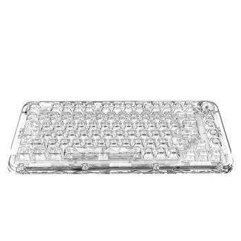 Ajazz B81 Прозрачная трехрежимная беспроводная проводная офисная механическая игровая клавиатура с RGB-подсветкой и возможностью горячей замены Ice Star Jelly Switch прозрачный