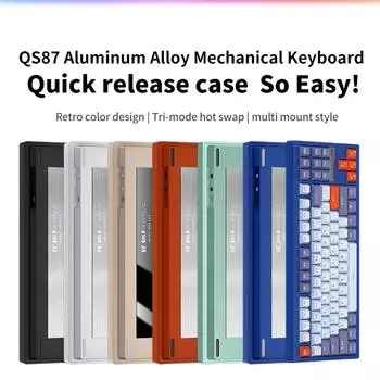 AJAZZ QS87 игровая механическая клавиатура три режима подсветки атмосфера игровой офис серый/белый