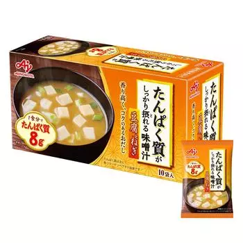 Ajinomoto Miso soup with plenty of protein Tofu and green onion x 10 pieces high 15.9g (Protein protein)