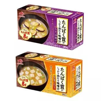 Ajinomoto Мисо суп с тофу и зеленым луком 1 коробка баклажаны и жареный тофу 1 коробка Протеиновый мисо суп протеин Всего 2 коробки 20 пакетиков [Оптовая закупка]
