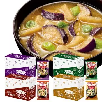 Ajinomoto Miso Supp with Loost of 4 32 Meals Freeze Instant Miso Loost of Instant Toppings, Types, Set, Dry, Soap, Instant, Toppings, Vegetables,