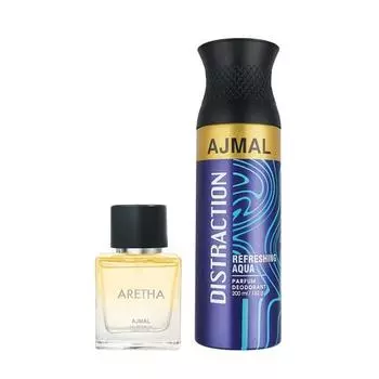 Ajmal ARETHA EDP 50 мл для женщин и Ajmal DISTRACTION DEODORANT 200 мл для унисекс