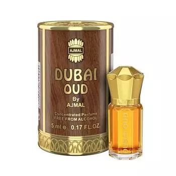 Ajmal DUBAI OUD Attar | Амбровый и древесный аромат | Унисекс Безалкогольное | Стойкий эфир для мужчин и женщин - 5 мл
