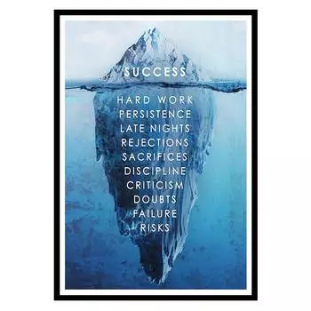 Айсберг УСПЕХ Вдохновляющие настенные художественные картины на холсте Абстрактные пейзажные постеры и принты Тяжелая работа Фотографии Гостиная Офис Домашний декор стен 20x30cm no frame