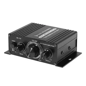 AK170 Усилители для домашнего кинотеатра 400 Вт DC 12 В 2-канальный HIFI цифровой стерео аудио усилитель мощности для домашнего автомобильного радио караоке-динамика
