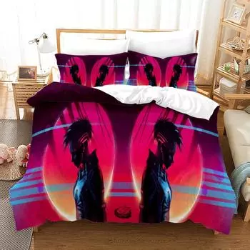 AK47 Knight Academia Anime Duvet Cover Set with Pillow Covers Polyester Teens Kids Bedding Set Full Queen King Size Bed Linen 244x140cm