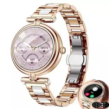 AK62 умные часы для женщин 1,09-дюймовый HD экран индивидуальный циферблат спортивный фитнес-трекер Bluetooth звонок женские умные часы серебряный